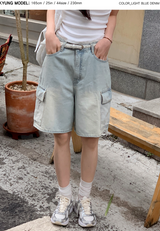 カーゴデニムバミューダハーフパンツ