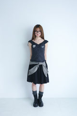 LMpatch frillblouse(black)