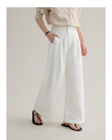 loose-fit high-waisted straight denim pants