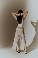07 ZIP WASHED SKIRT IVORY