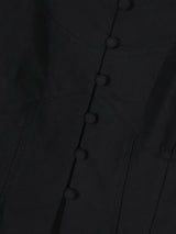 スクエアネックコットンブラウス(Black)