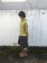 highneck loose waffle hood