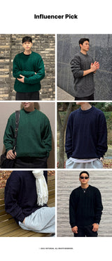 Usual Round Cable Knit - 5COLOR
