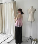 [ dewy ver 2 ]  airy duoble - frill chiffon bl  ( tie set ) 