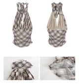 chiffon checkered halter neck sleeveless blouse top
