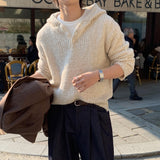 LMN St. 3 Button Alpaca Hooded Knitwear (3 colors)