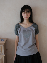 Heart glitter T-shirt - Gray
