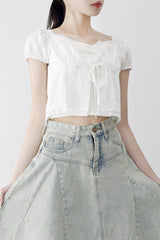 Arora shirring ribbon t-shirt