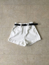 Belted cotton shorts 