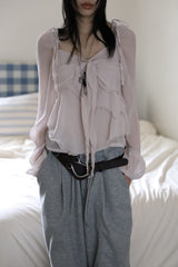 Leather ring wide belt