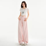 Cherry Blossom Pink Wide Leg Lyocell Denim Jeans