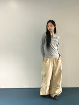 ステイヴィンテージヘンリーネック長袖Tシャツ (3c)