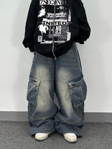  retro denim cargo pants
