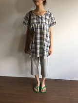 Dottie check short-sleeve blouse (3color)
