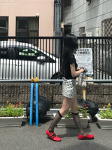 フレンチ グロウ ドット サテン ミニ スカート