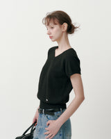 [MADE] New oven V-neck linen short sleeve knit