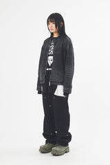 Double knee carpenter black denim pants