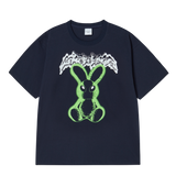 25SS NEON ALIEN RABBIT SHORT SLEEVE T-SHIRT DARK NAVY