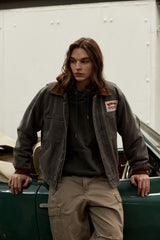 CORDUROY POINT WORK JACKET - DARK BROWN
