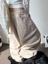 Rabbit Pigment Washed Balloon Long Pants 2 SIZE 3 COLORS 