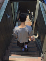 アビン クロップ ワッフル 半袖Tシャツ 4C