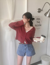 [MADE] Ghibli, striped cropped cardigan