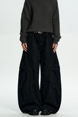Brown Deconstructed Cargo Pants