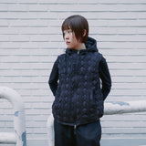 アグリーフード付きジップベスト / ブラック