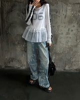 Ribbon washing denim