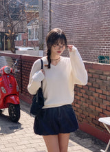 アゲインベーシックコットンルーズフィットⅤネックニット (5color)