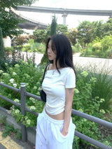  Twist Off-Shoulder Short Sleeve T-Shirt (3 Colors)