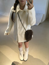 snow double-button coat