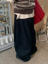 Detney Pintuck Denim Wide Brushed Pants