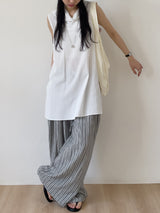 Rose String Stripe Wide Pants