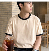 エッセンシャルスタンダード半袖リンガーTシャツ クリーム