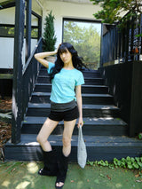 stripe folding shorts