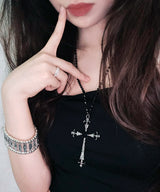 Demon Black Cross Necklace