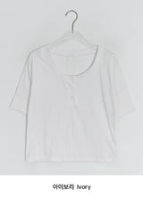 Taeyu Color Button Short Sleeve Tee