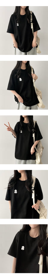 Shange embroidered short-sleeved T-shirt