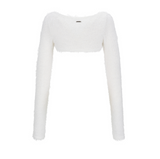 [mnem] Pure Bolero Fur Cardigan (white)