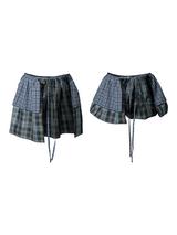 RELABEL Time Element (Touch Flow) Multi Wear Method Buckle Micro Wrinkle Grid Puff Curtain Men's and Women's Half Skirts