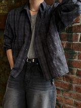 Enter checkered cropped shirt