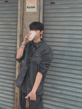 スムッジ‐ウォッシュドコットンシャツ(5 Colors)