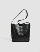 Woven Texture Large Bucket Shoulder Bag