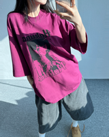 オーバーワイドカリカチャーショートスリーブ🩷🩶🤍 - 3 カラーズ