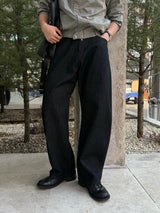 Adult balloon wide denim pants