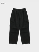 Strap cotton cargo pants