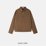 [Unisex] クロップスエードシャツ(2color)