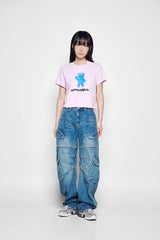 25SS ワイドデニムファティグカーゴパンツ ブルー