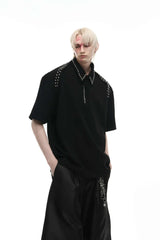 Metal Trim Studded Polo